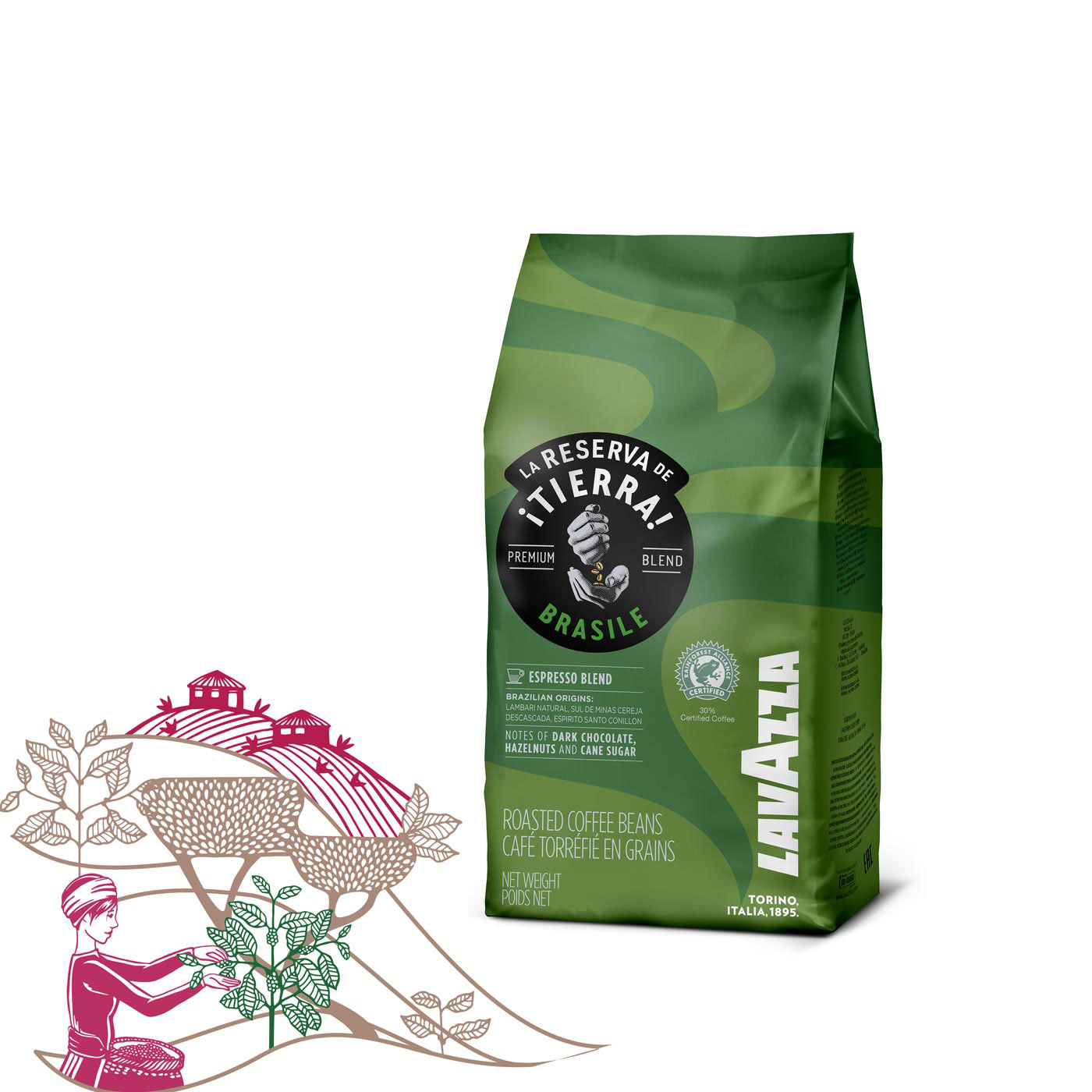 Brasile La Reserva de ¡Tierra! Lavazza. Caffè macinato fresco 250g