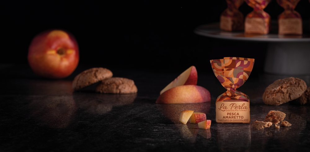 pesca amaretto tartufo cioccolato